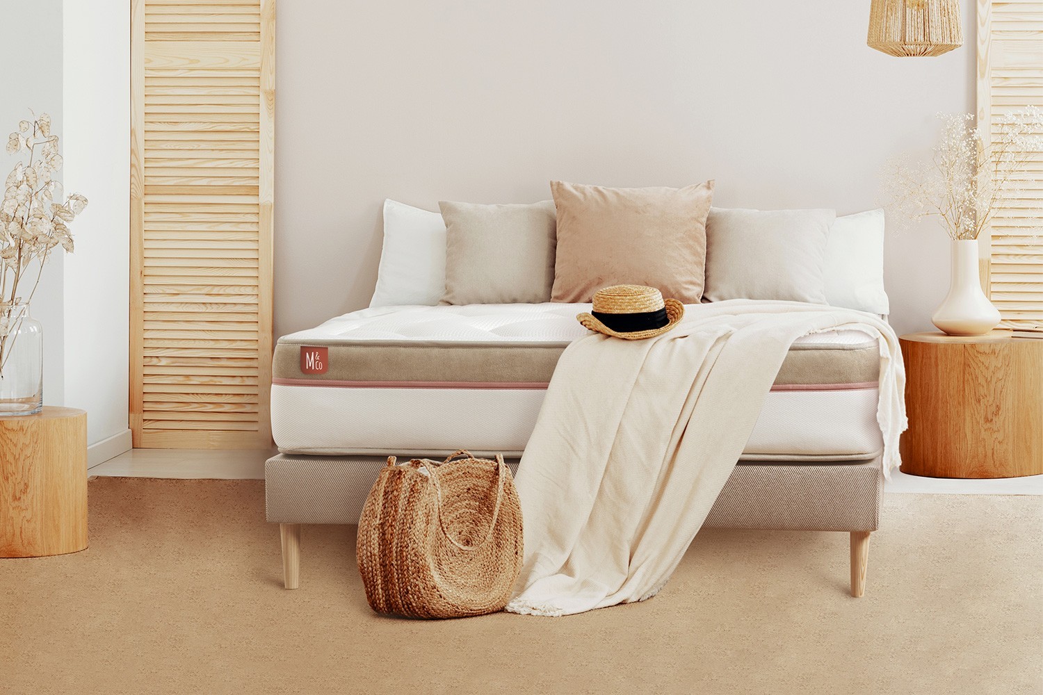 Ensemble 140 x 190 cm Mémoire de forme - sommier kit beige Ensemble 140 x 190 cm Mémoire de forme - sommier kit beige