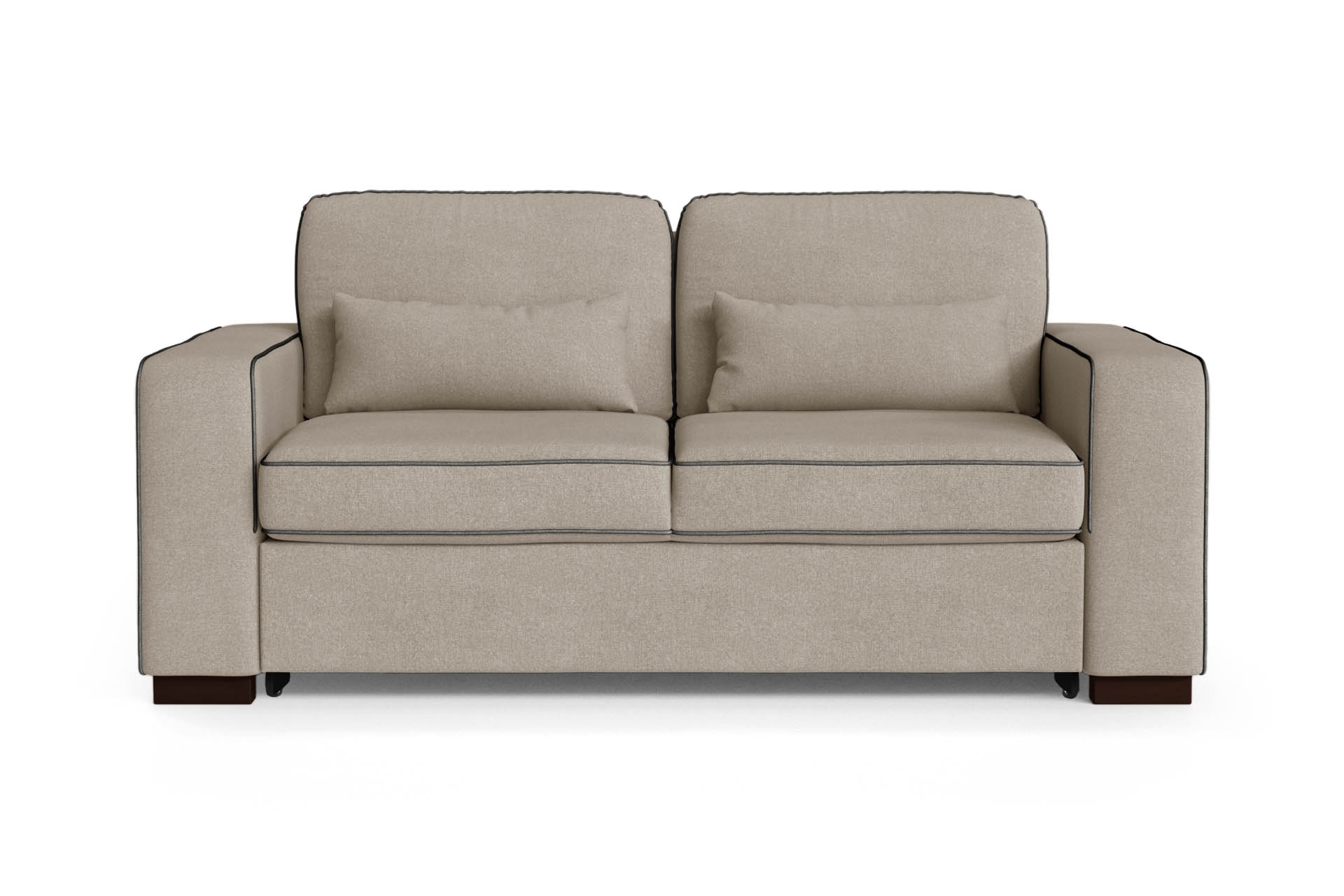 Canapé convertible 2 places toucher coton taupe/anthracite Canapé convertible 2 places toucher coton taupe/anthracite