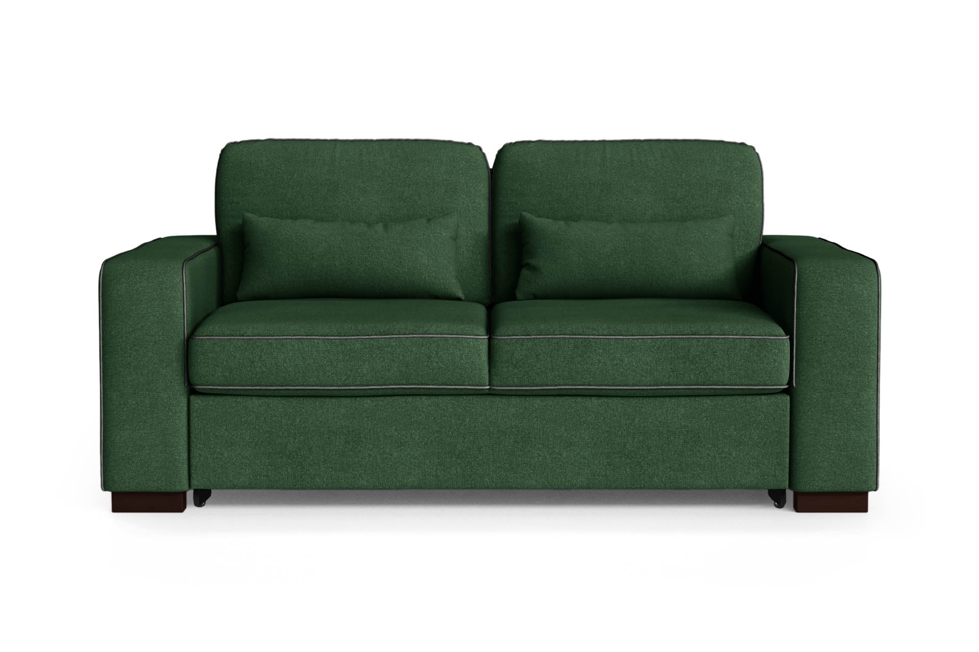 Canapé convertible 2 places toucher coton vert bouteuille/anthracite Canapé convertible 2 places toucher coton vert bouteuille/anthracite
