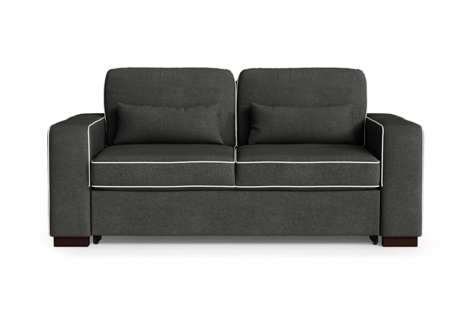 Canapé convertible 2 places toucher coton anthracite/gris clair Canapé convertible 2 places toucher coton anthracite/gris clair