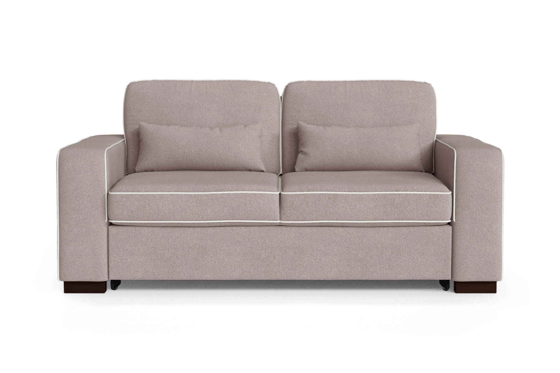 Canapé convertible 2 places toucher coton rose poudré/gris clair Canapé convertible 2 places toucher coton rose poudré/gris clair