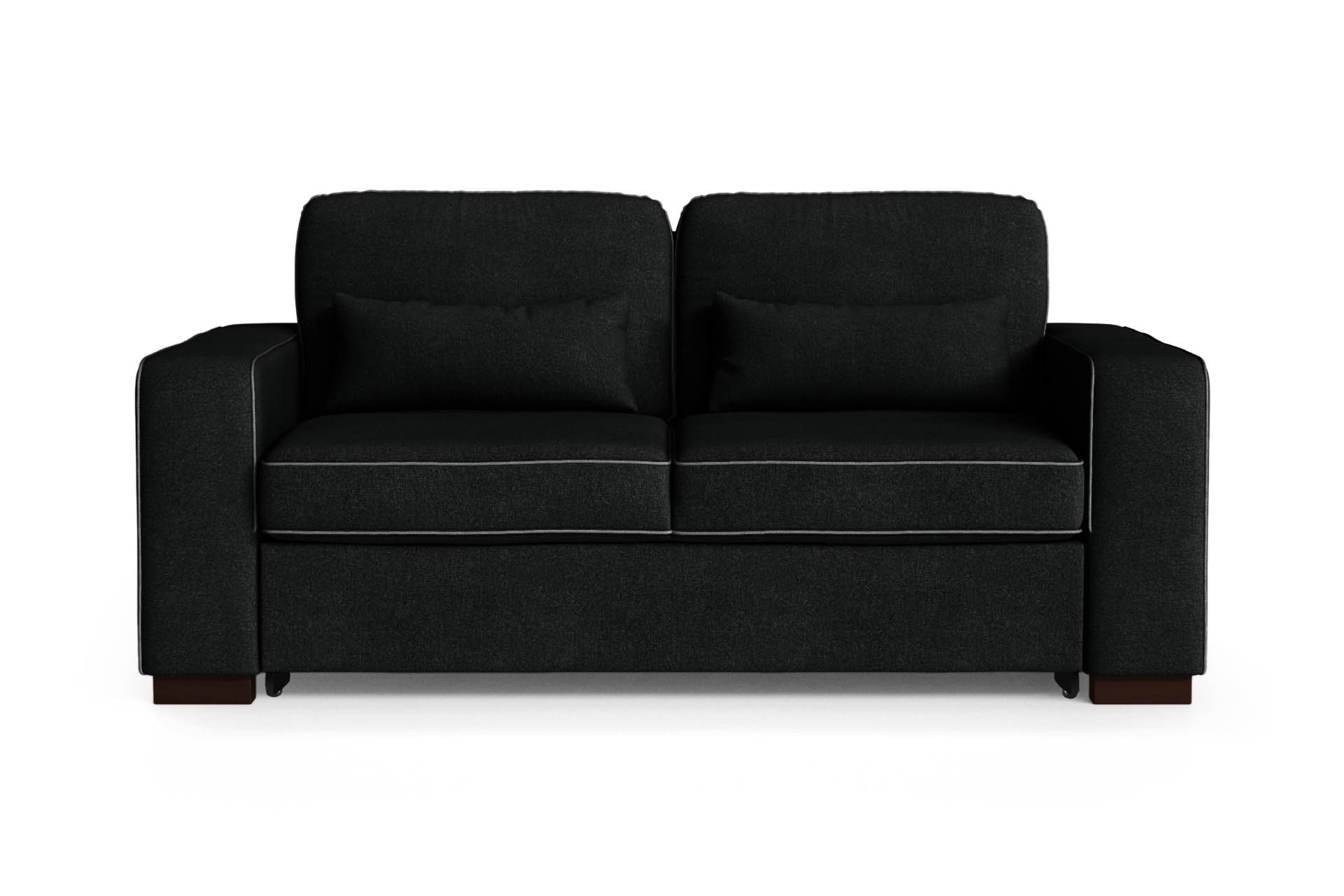 Canapé convertible 2 places toucher coton noir/anthracite Canapé convertible 2 places toucher coton noir/anthracite