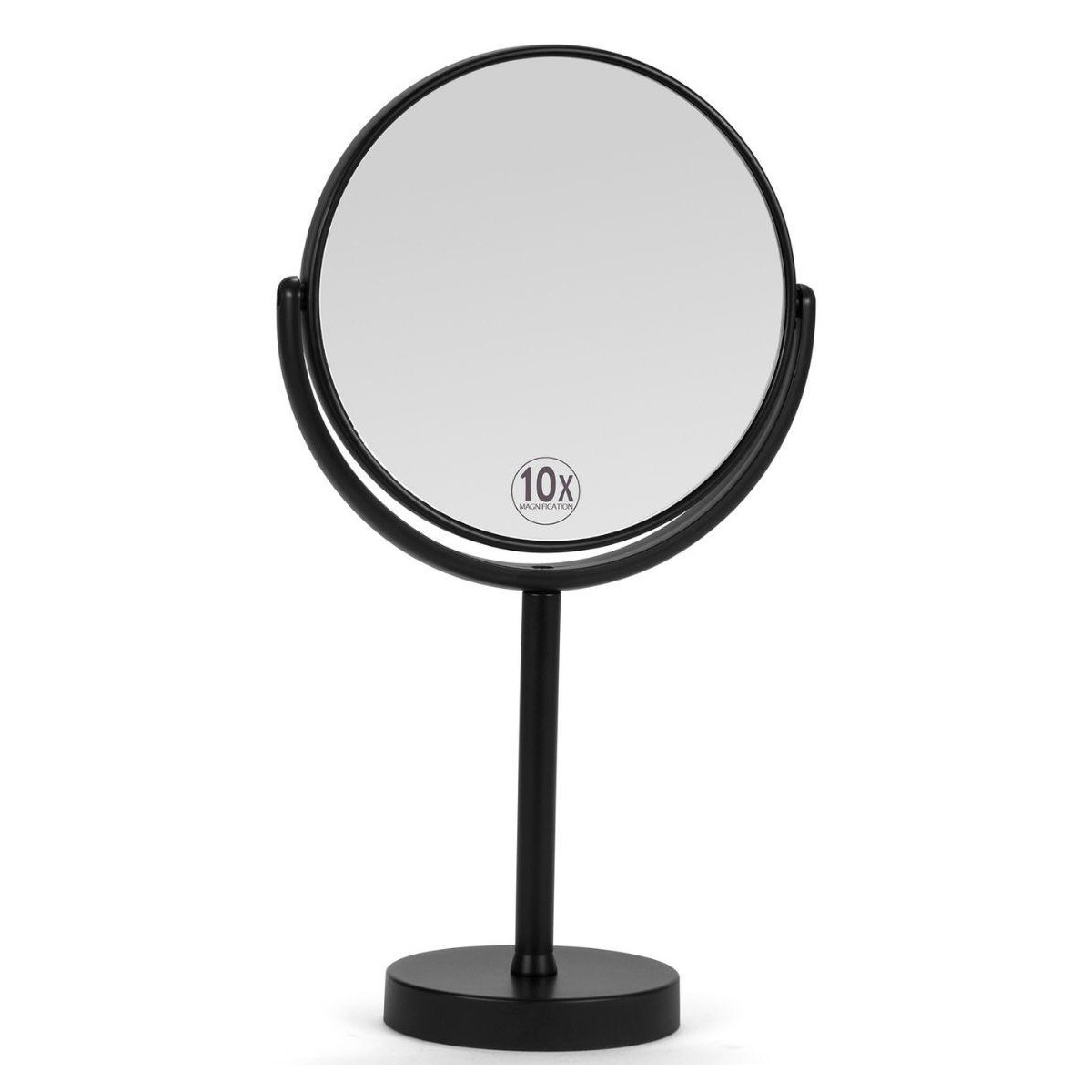 Miroir grossissant (x10) double face en métal noir mat