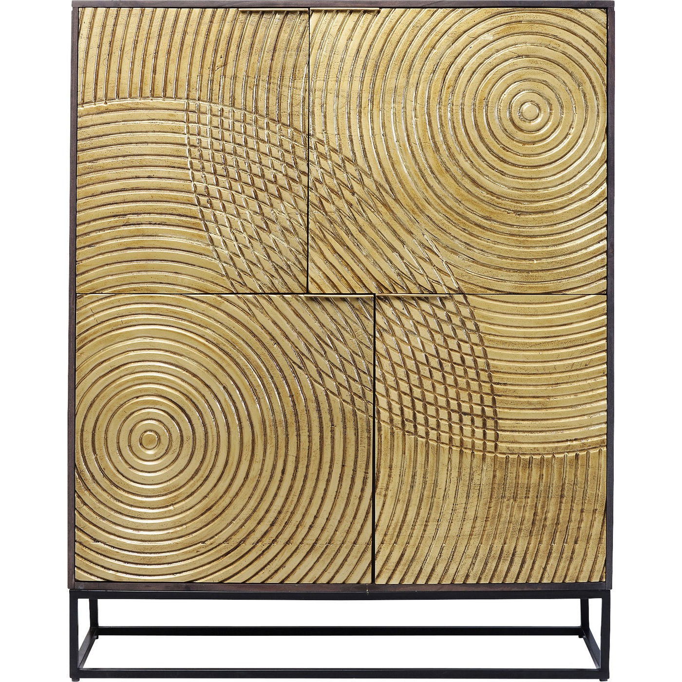 Armoire 4 portes en acacia et manguier massif doré Armoire 4 portes en acacia et manguier massif doré