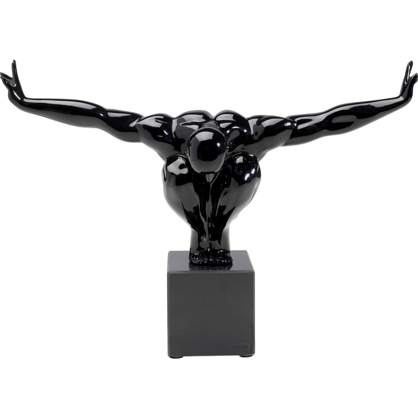 Statuette homme en polyrésine noire 43x29 Statuette homme en polyrésine noire 43x29