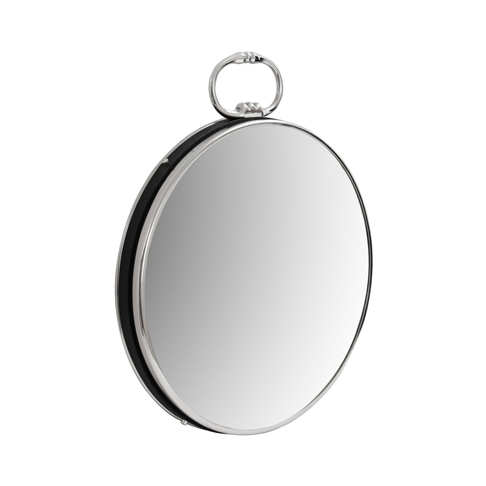 Miroir mural rond argent noir 5x51x62cm