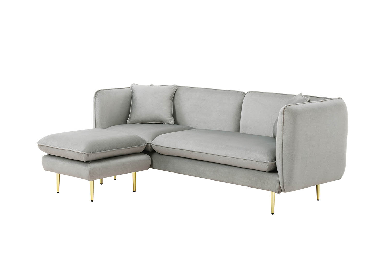Canapé fixe 3 places Gris Tissu Design Confort