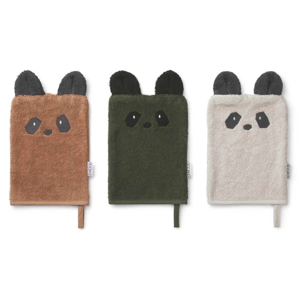 3 gants de toilette sylvester panda mix 3 gants de toilette sylvester panda mix