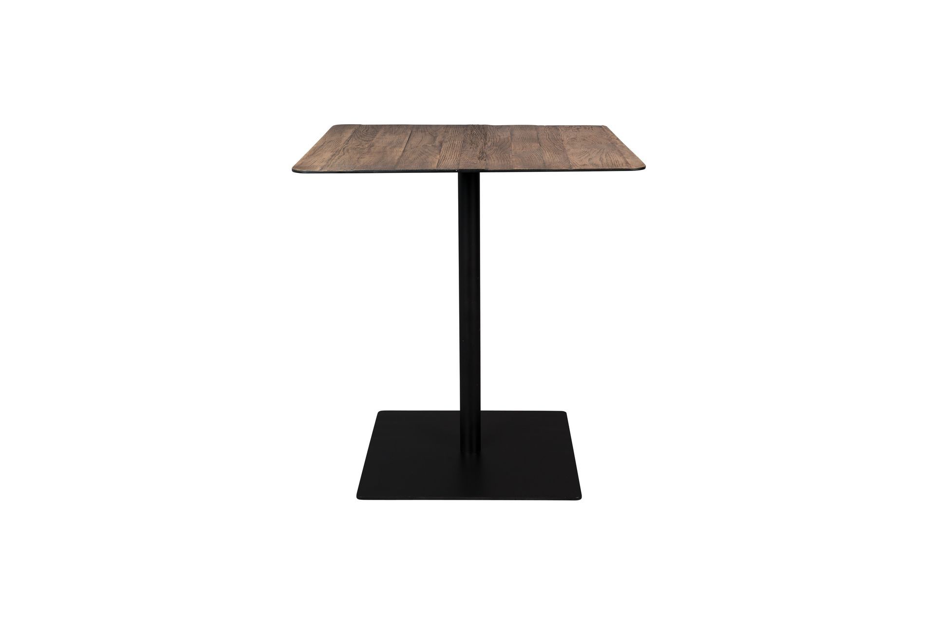 Table de bistrot carrée en métal et bois 70x70cm chêne