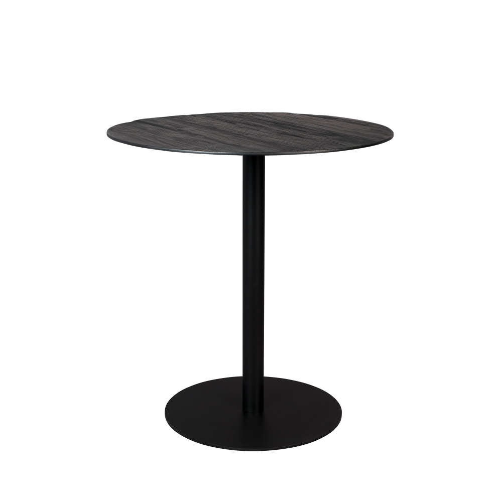 Table de bar ronde en métal et bois D75cm noir Table de bar ronde en métal et bois D75cm noir