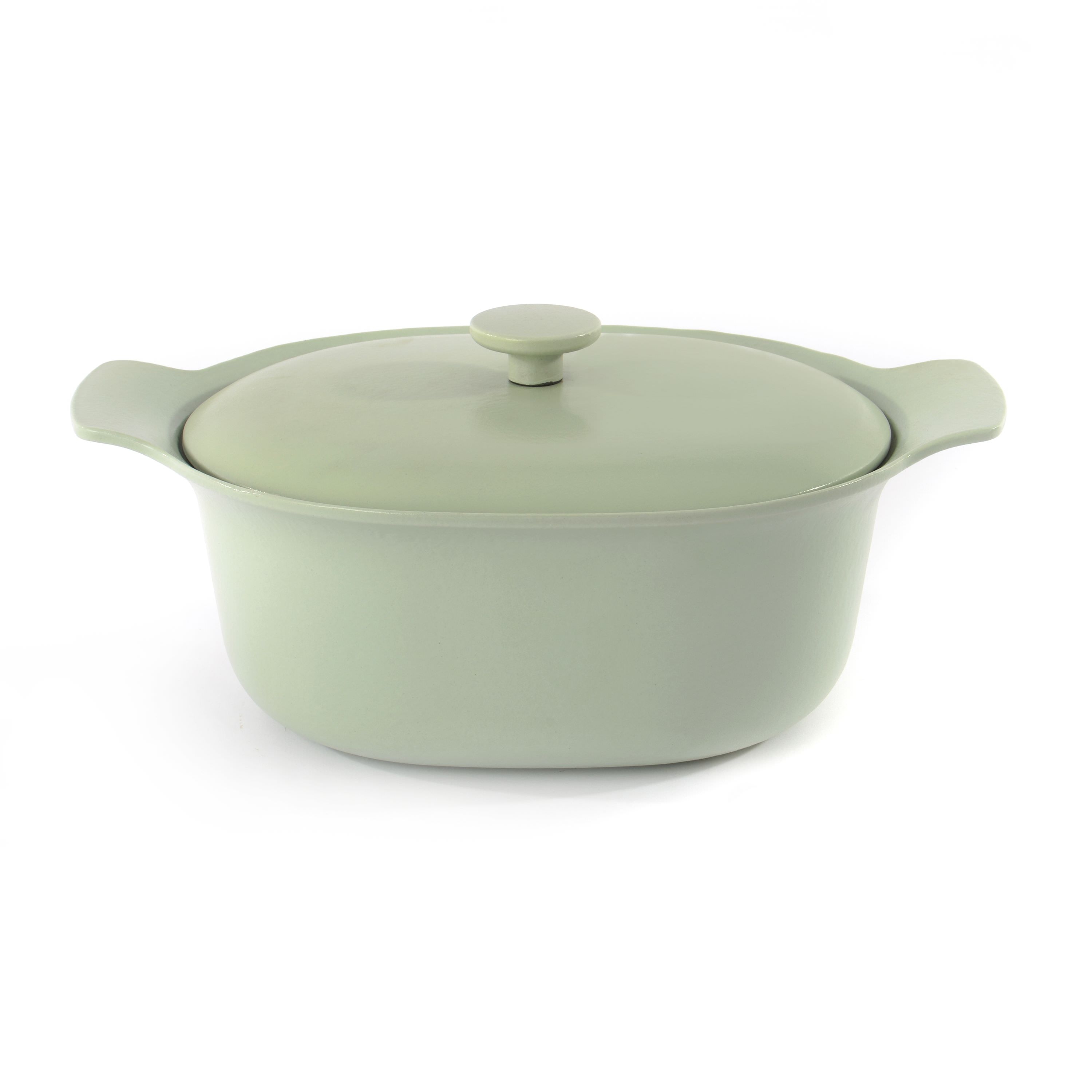 Braisière ovale avec couvercle fonte de fer vert 28x22 cm Braisière ovale avec couvercle fonte de fer vert 28x22 cm