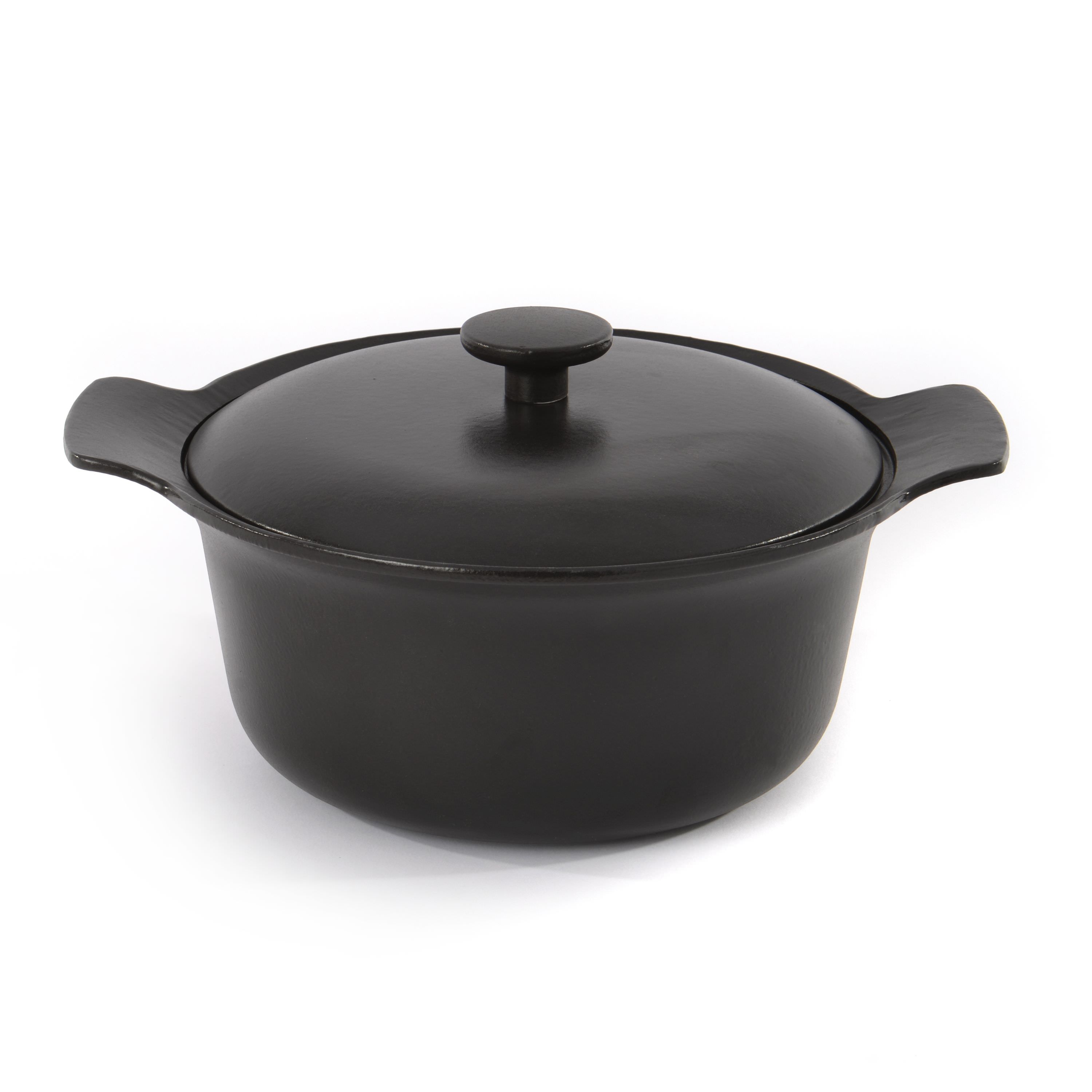 Faitout avec couvercle fonte de fer noir 24 cm Faitout avec couvercle fonte de fer noir 24 cm