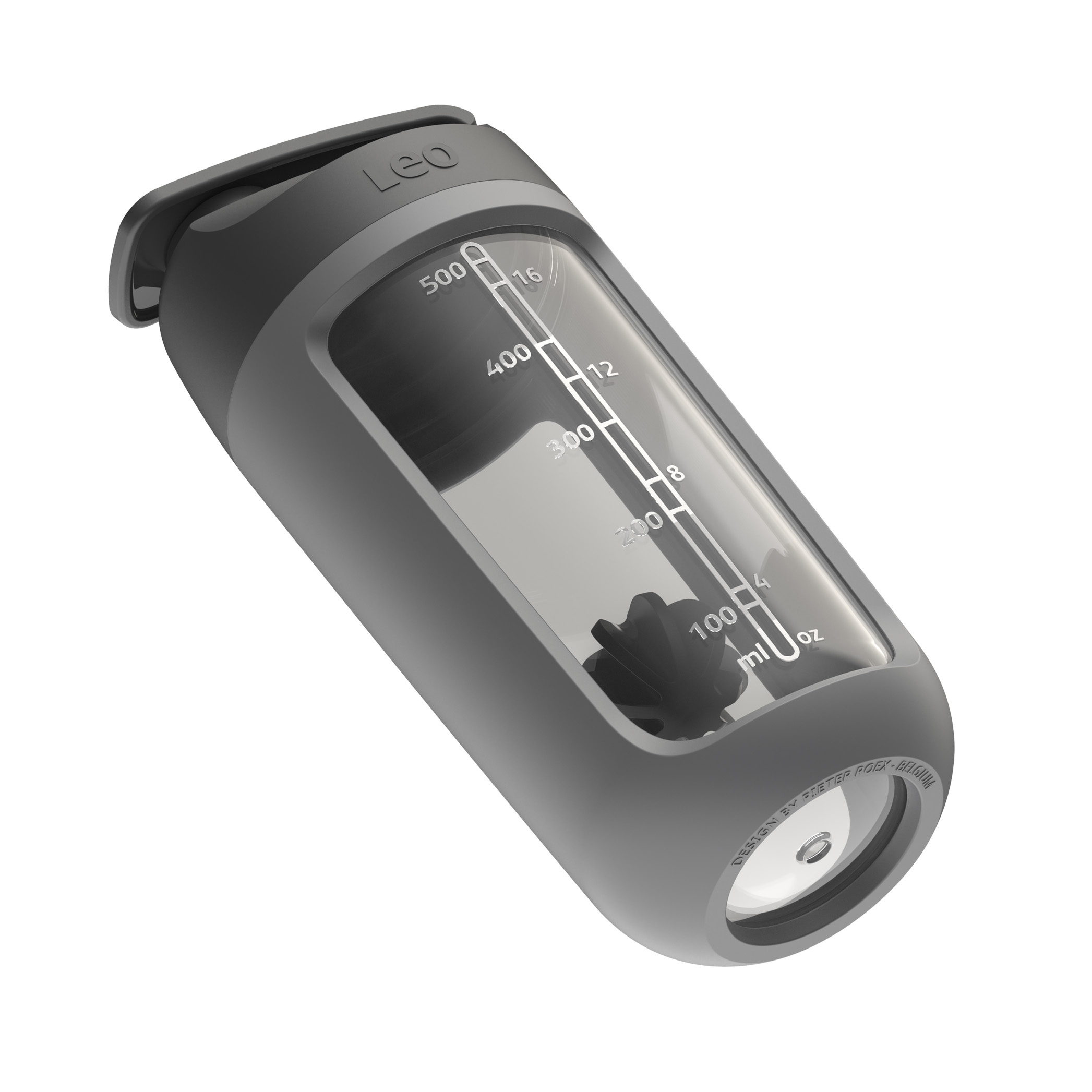 Shaker gris en pvc avec compartiment à poudre Shaker gris en pvc avec compartiment à poudre