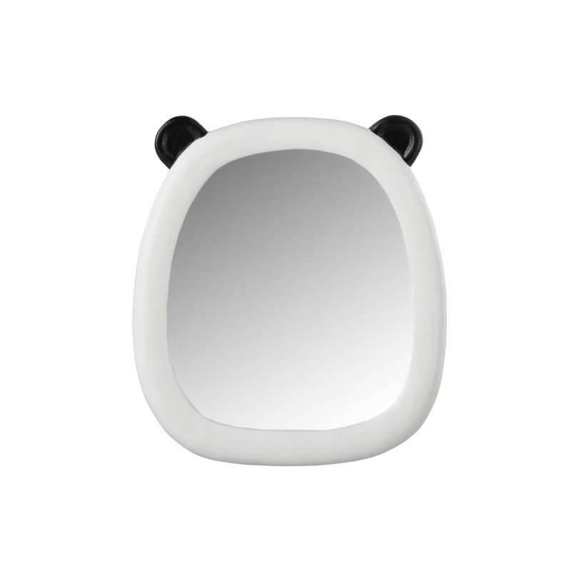 Miroir oreilles panda résine noir et blanc H28,5cm Miroir oreilles panda résine noir et blanc H28,5cm
