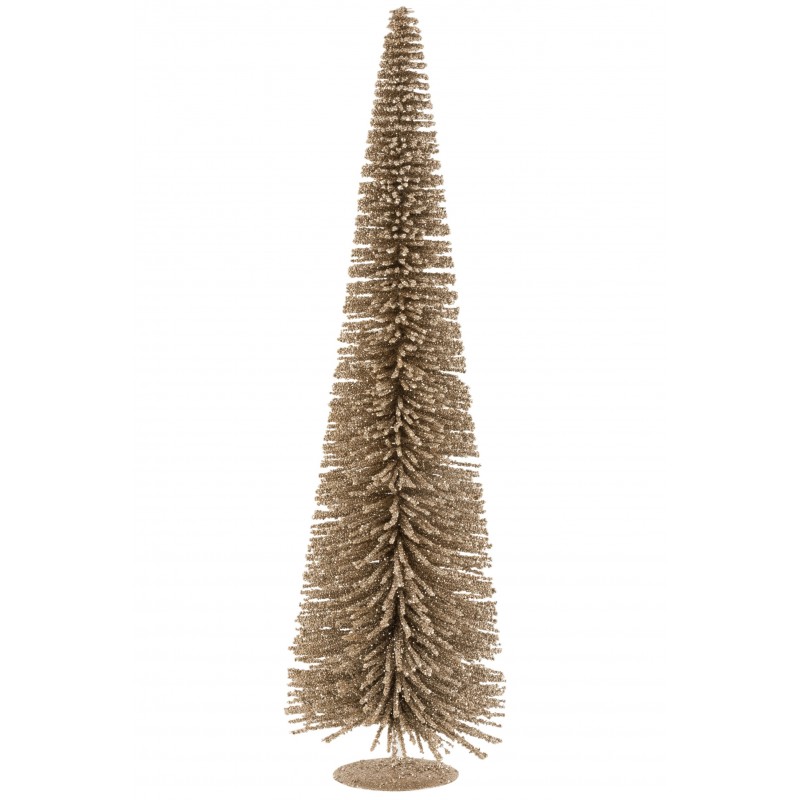 Arbre décoratif boules paillettes champagne H120cm Arbre décoratif boules paillettes champagne H120cm