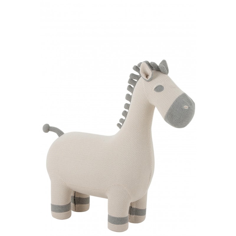 Cheval bébé coton gris et écru Cheval bébé coton gris et écru