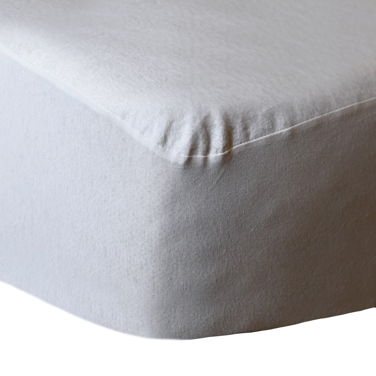 Protège matelas molleton en coton Blanc 90x200 cm