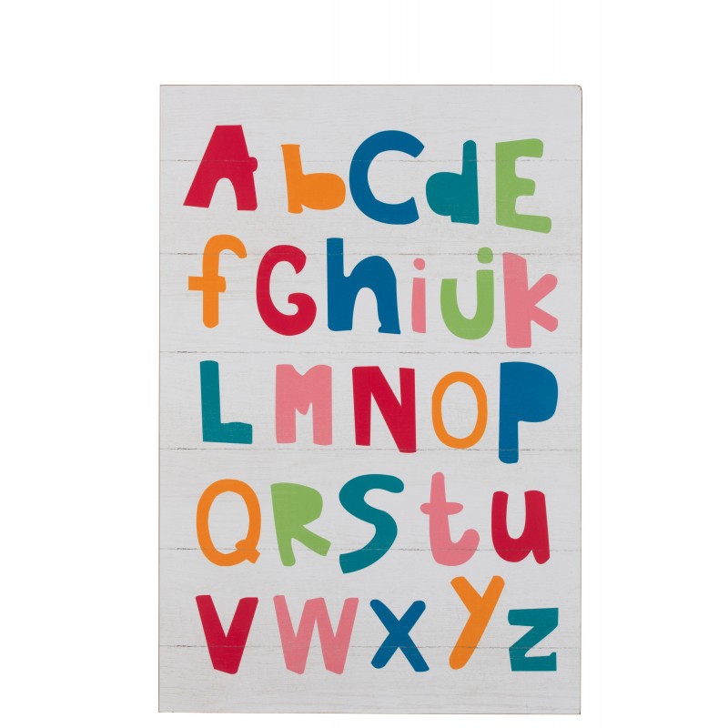 Cadre alphabet bois blanc 60,5x90cm Cadre alphabet bois blanc 60,5x90cm
