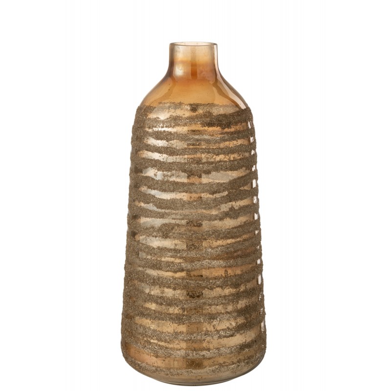 Vase haut rond verre marron H47cm