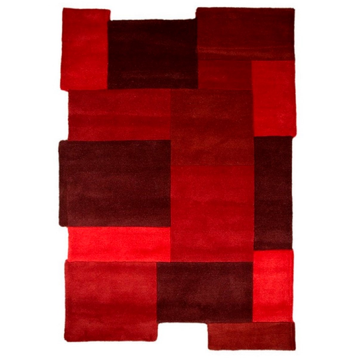Tapis moderne et design en Laine Rouge 90x150 cm