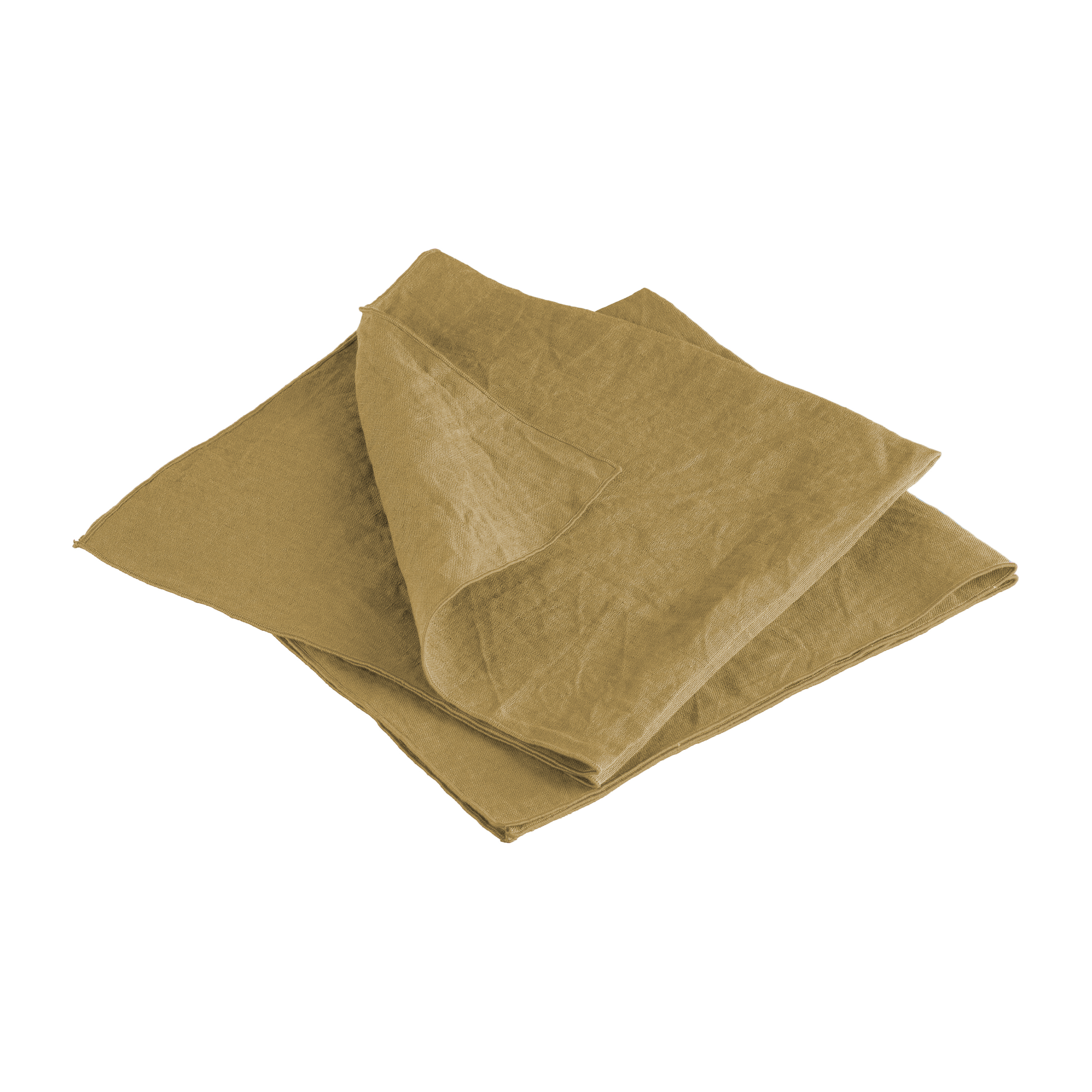 Lot de 2 serviettes de table en lin lavé 45x45 cm Jaune