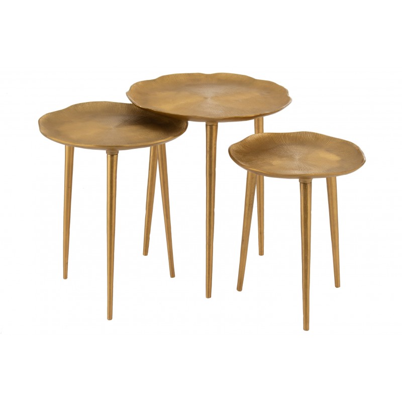 Tables gigognes baroque métal or - Lot de 3 Tables gigognes baroque métal or - Lot de 3