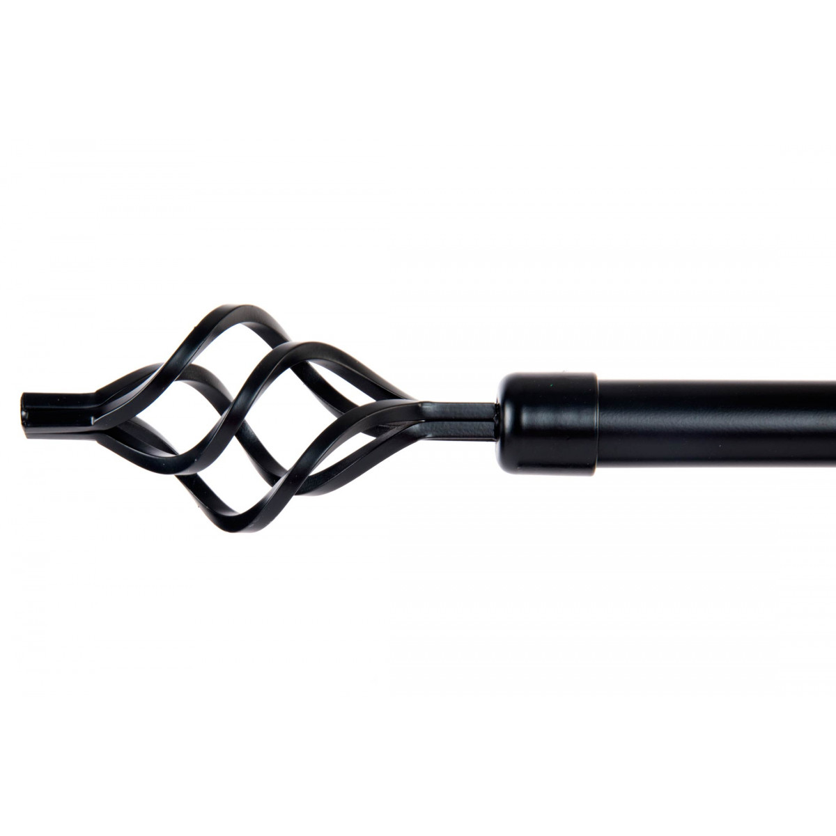 Tringle à rideaux extensible métal noir torsade 120 à 210cm Tringle à rideaux extensible métal noir torsade 120 à 210cm