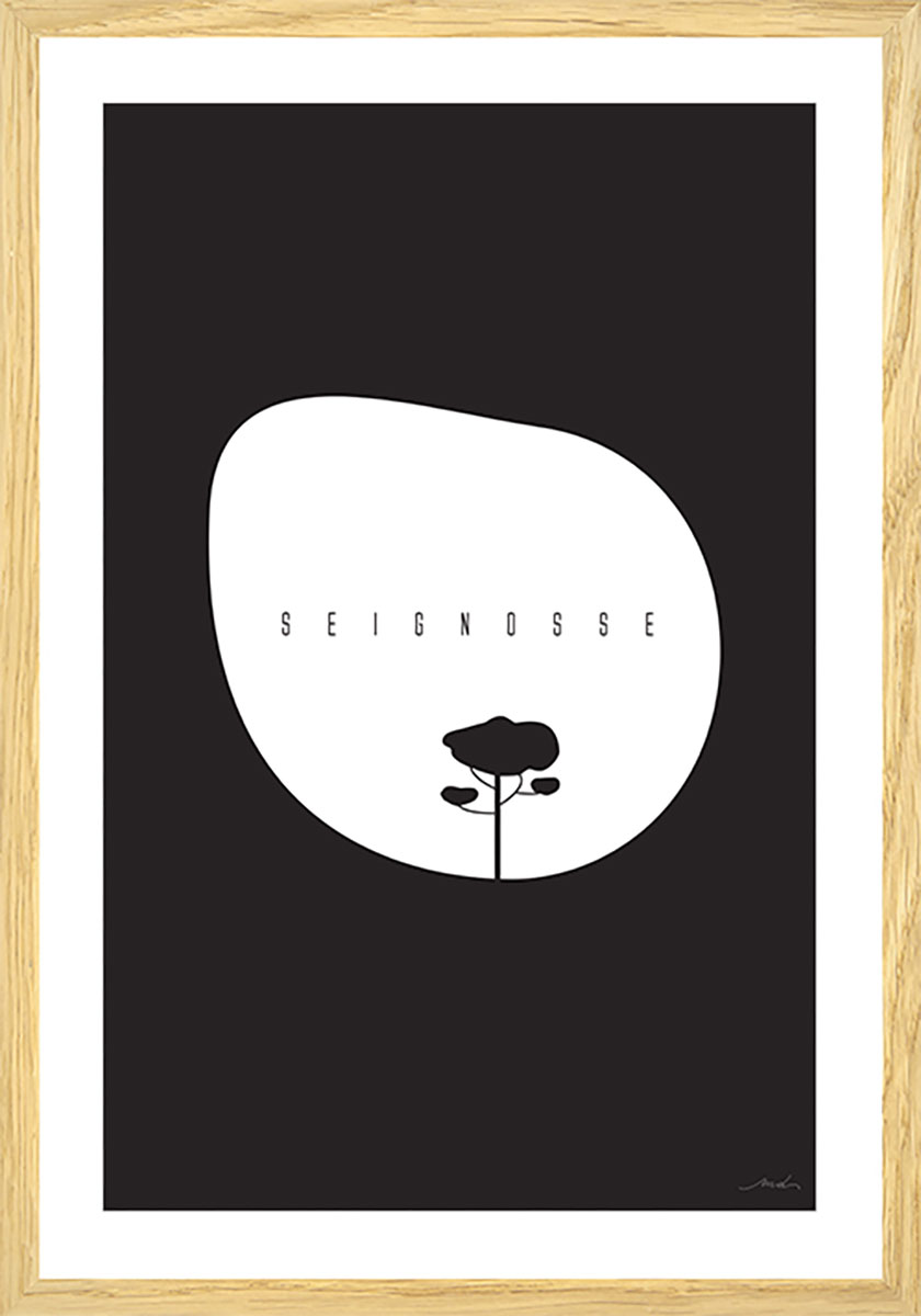 Affiche sous cadre bois minimal Seignosse 40x60cm Affiche sous cadre bois minimal Seignosse 40x60cm