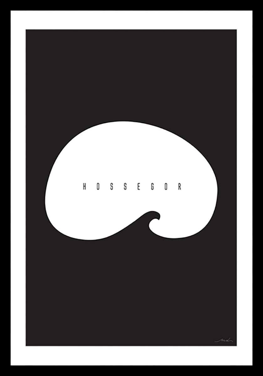 Affiche sous cadre noir minimal Hossegor 60x90cm Affiche sous cadre noir minimal Hossegor 60x90cm