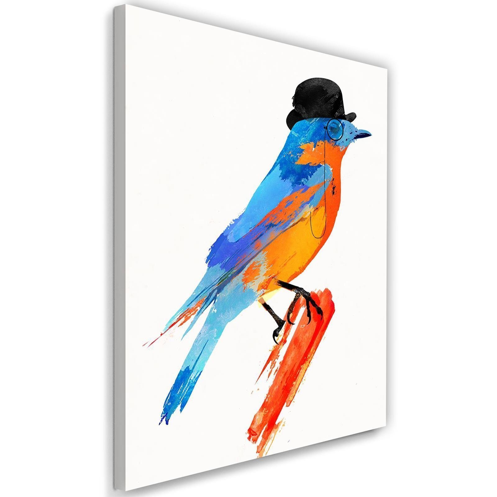 Tableau enfant bird in a bowler hat orange 70x100 Tableau enfant bird in a bowler hat orange 70x100