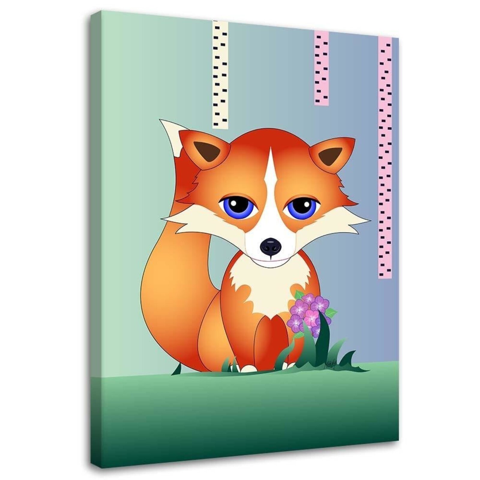 Tableau enfant a fox for children vert 70x100 Tableau enfant a fox for children vert 70x100