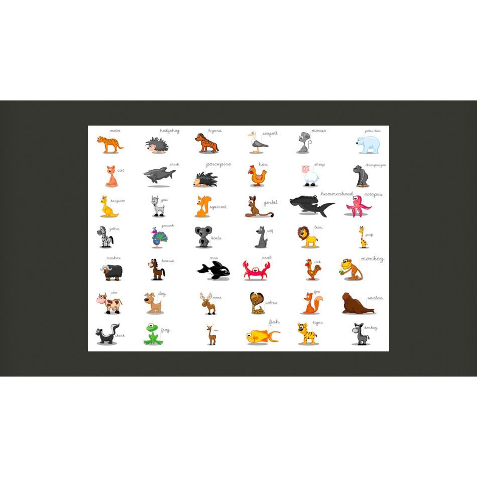 Papier peint enfant learning by playing animals multicolore 250x193