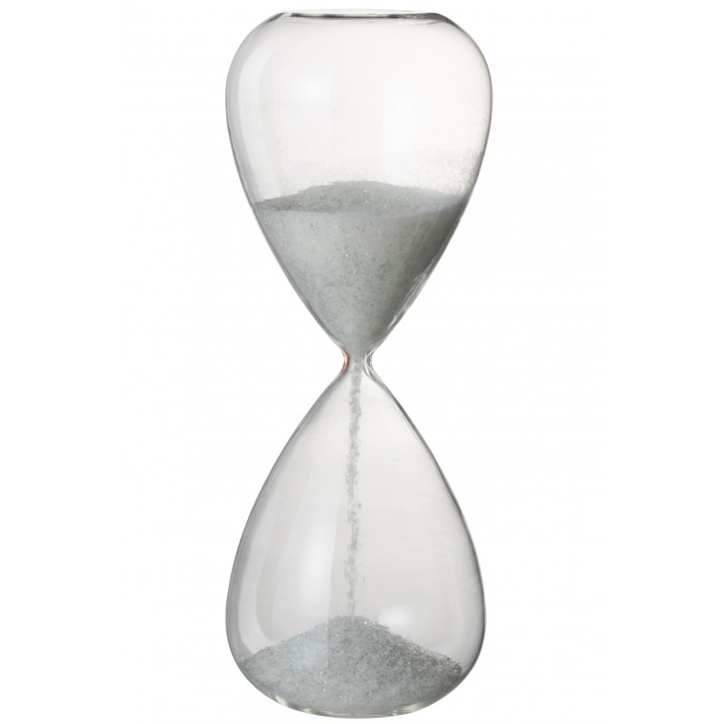 Sablier verre blanc H40cm Sablier verre blanc H40cm