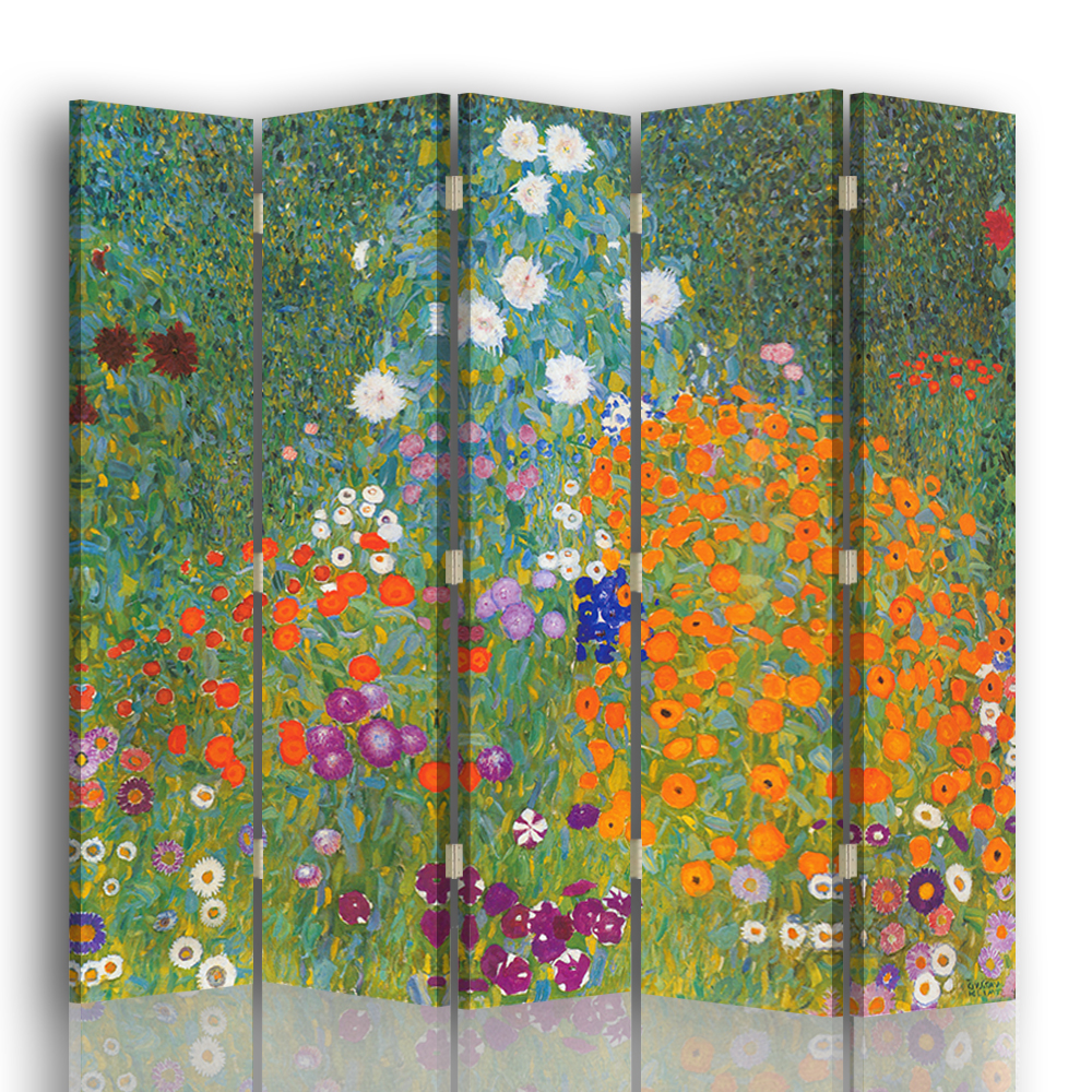 Paravent Jarden de Fleurs - Gustav Klimt cm 180x170 (5 volets)