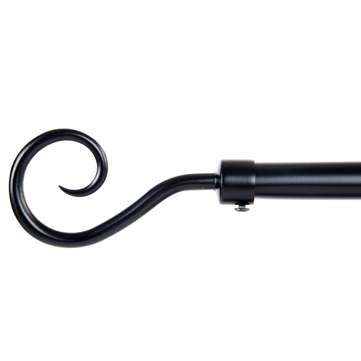Tringle à rideaux extensible métal noir spirale 120 à 210cm Tringle à rideaux extensible métal noir spirale 120 à 210cm