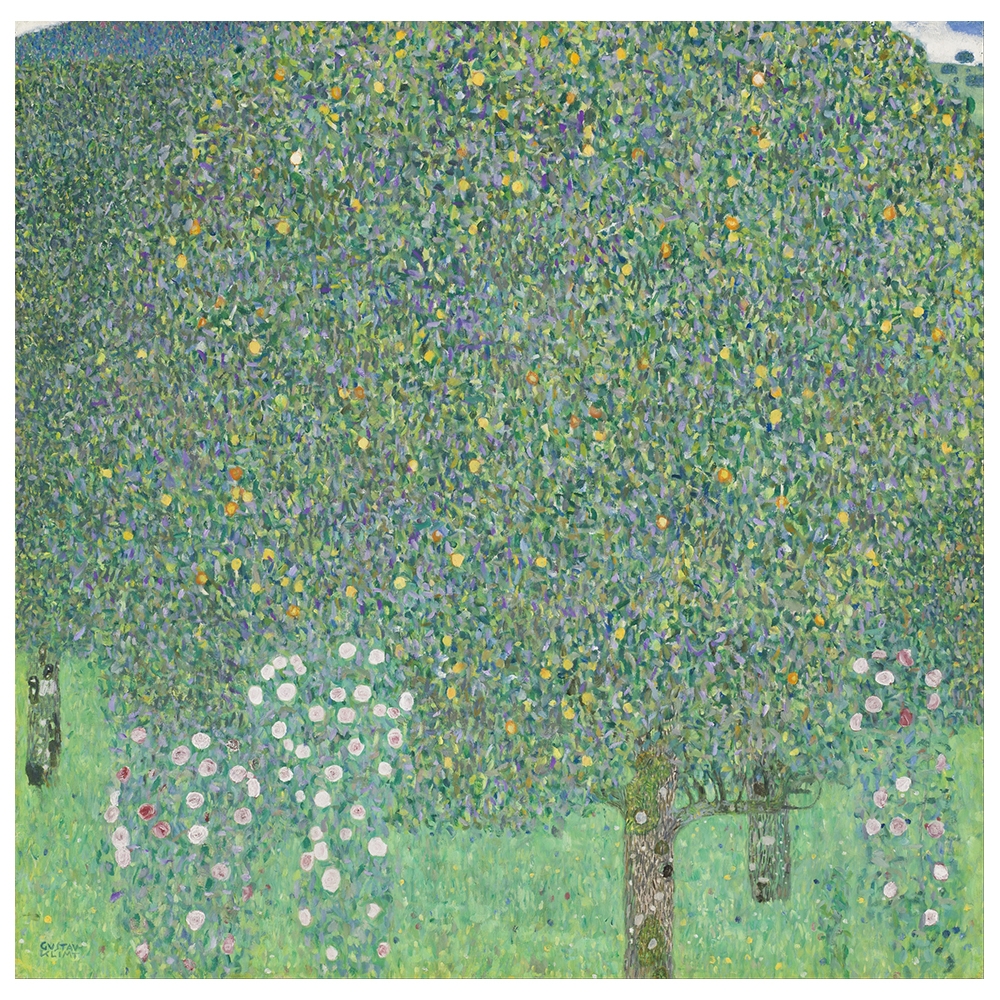 Tableau rosiers sous les arbres Gustav Klimt 60x60cm