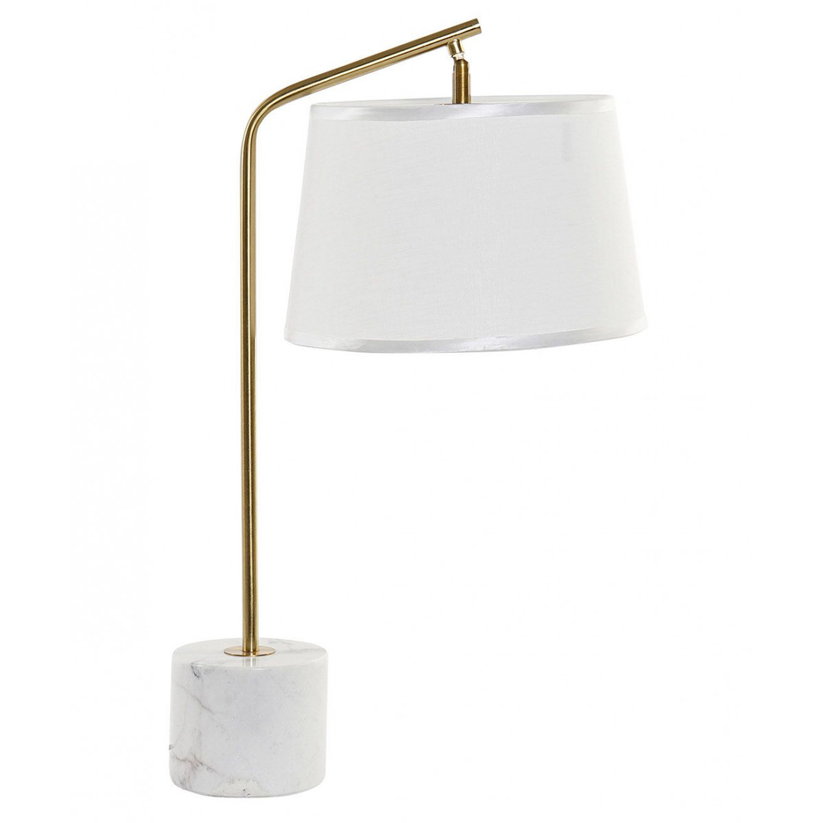 Lampe à poser base marbre métal doré abat-jour blanc H60cm
