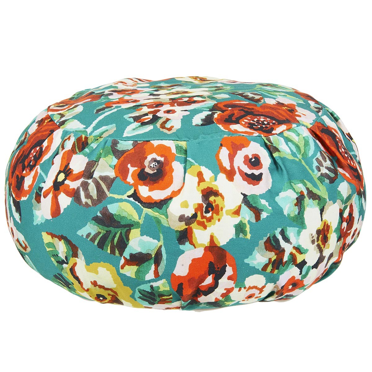 Coussin de méditation zafu imprimé fleuri vert Coussin de méditation zafu imprimé fleuri vert