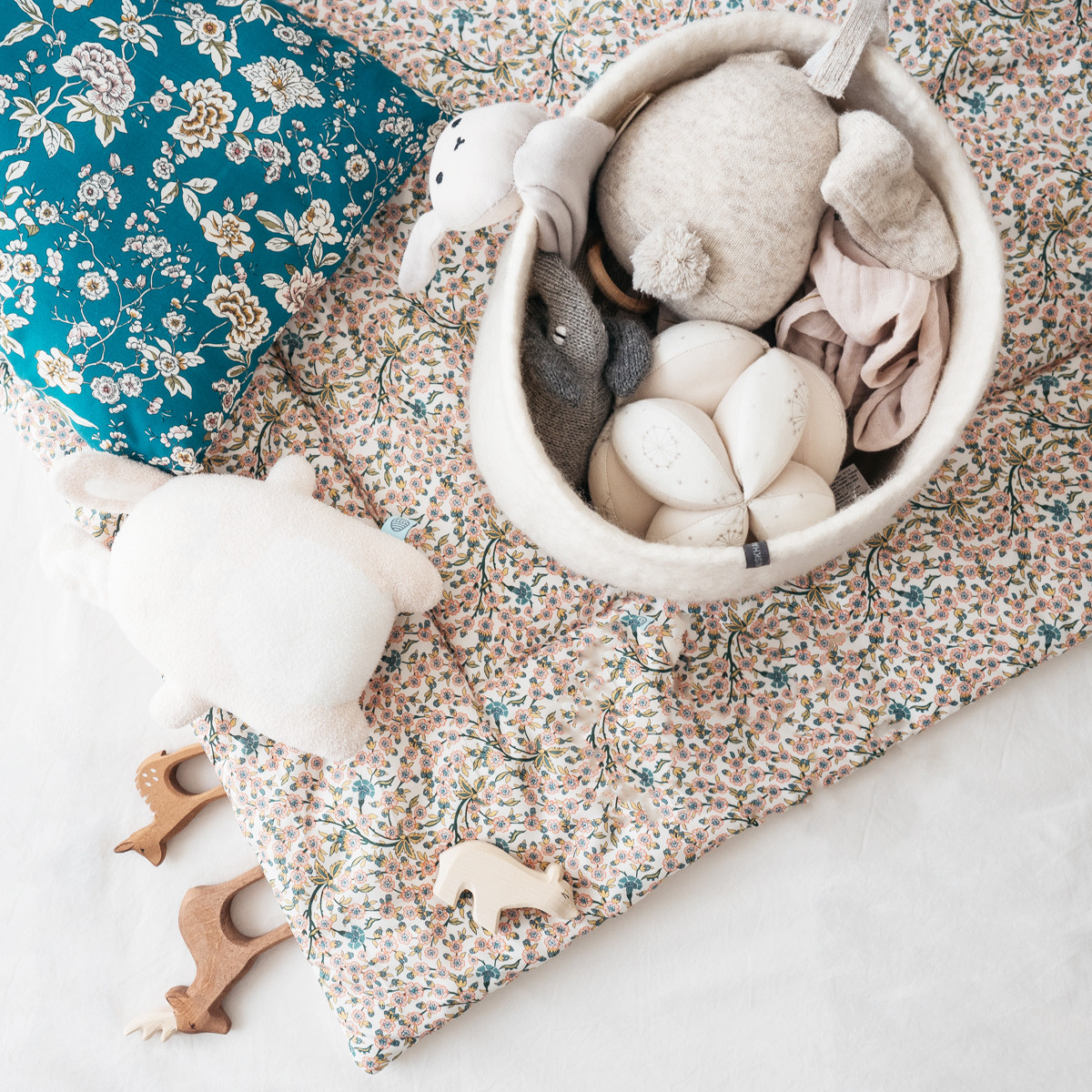 Tapis jeu bébé en coton Liberty Tapis jeu bébé en coton Liberty