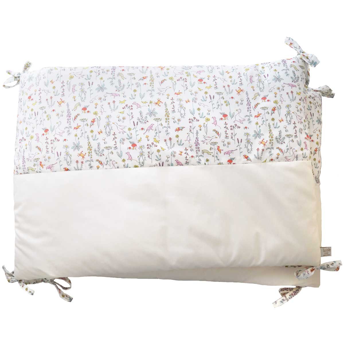 Tour de lit bébé en coton Oeko-Tex écru et Liberty Tour de lit bébé en coton Oeko-Tex écru et Liberty