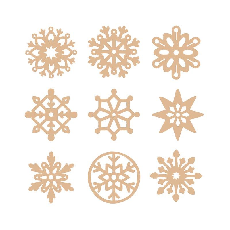27 mini décorations en bois - flocons de neige 27 mini décorations en bois - flocons de neige
