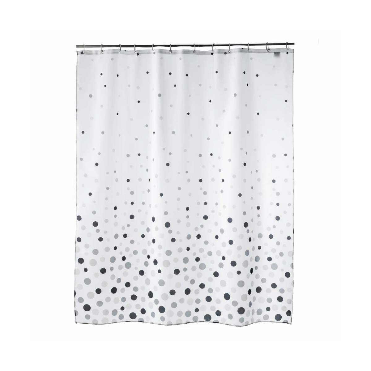 Rideau de douche blanc à pois gris Rideau de douche blanc à pois gris