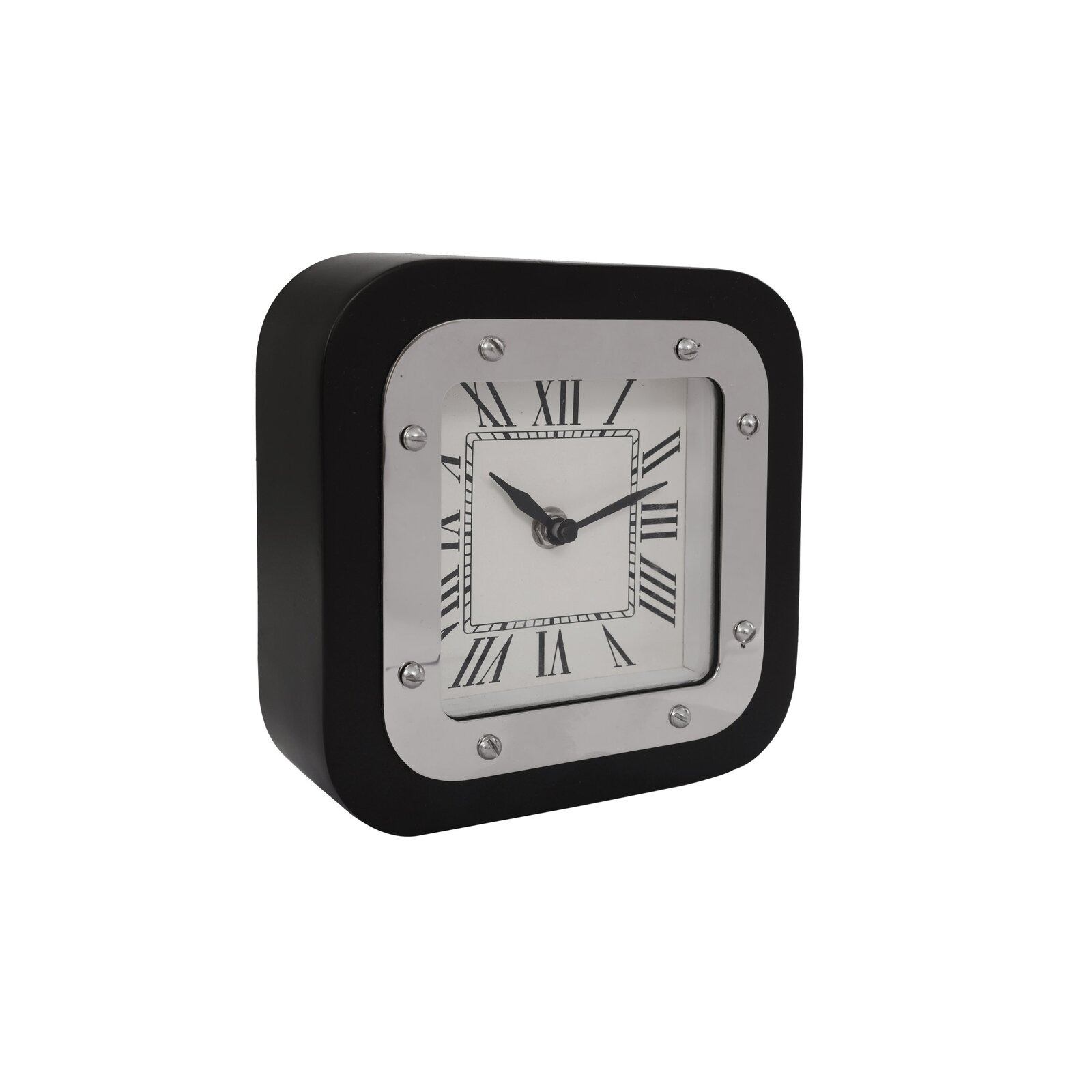 Horloge de table Argent et noir 5x17x17 Horloge de table Argent et noir 5x17x17