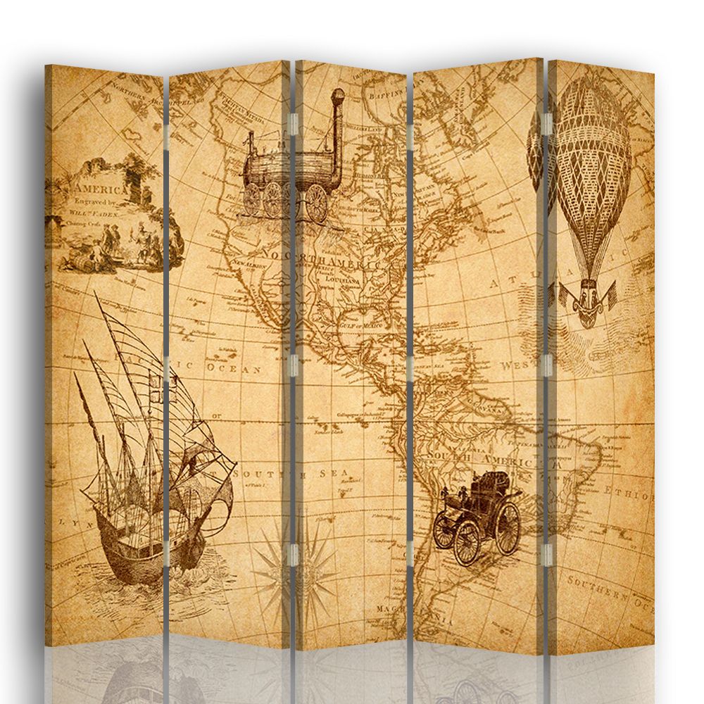 Paravent - Cloison Voyages Américains cm 180x170 (5 volets)