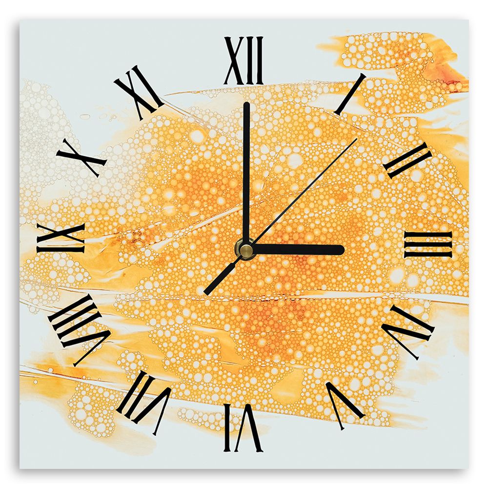 Horloge murale eau colorée sur film transparent 30x30cm Horloge murale eau colorée sur film transparent 30x30cm