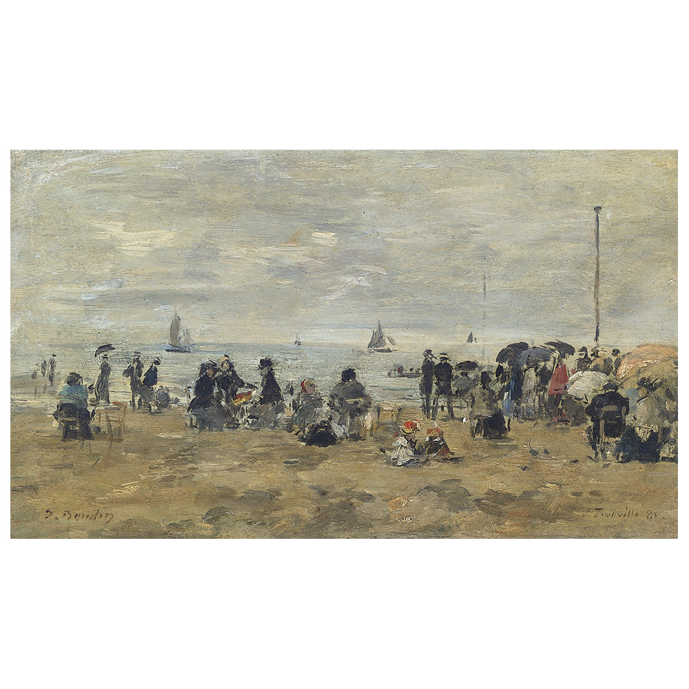 Tableau Trouville scène de plage Eugène Boudin 50x80cm Tableau Trouville scène de plage Eugène Boudin 50x80cm