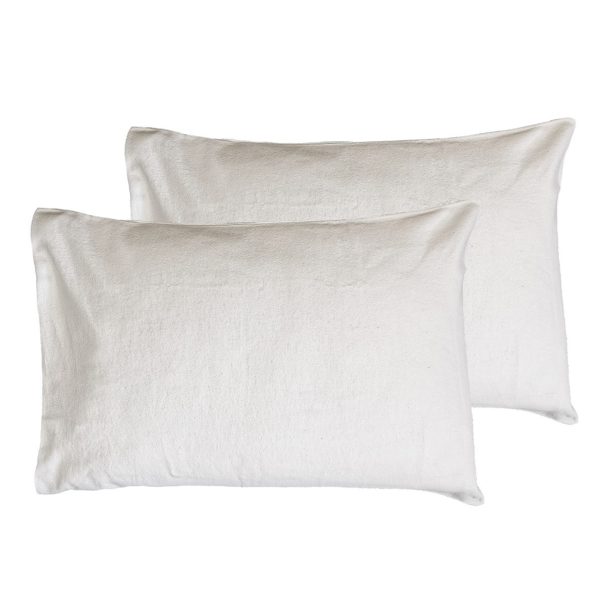 2 protège oreillers en coton biologique  supr blanc 50x70 cm