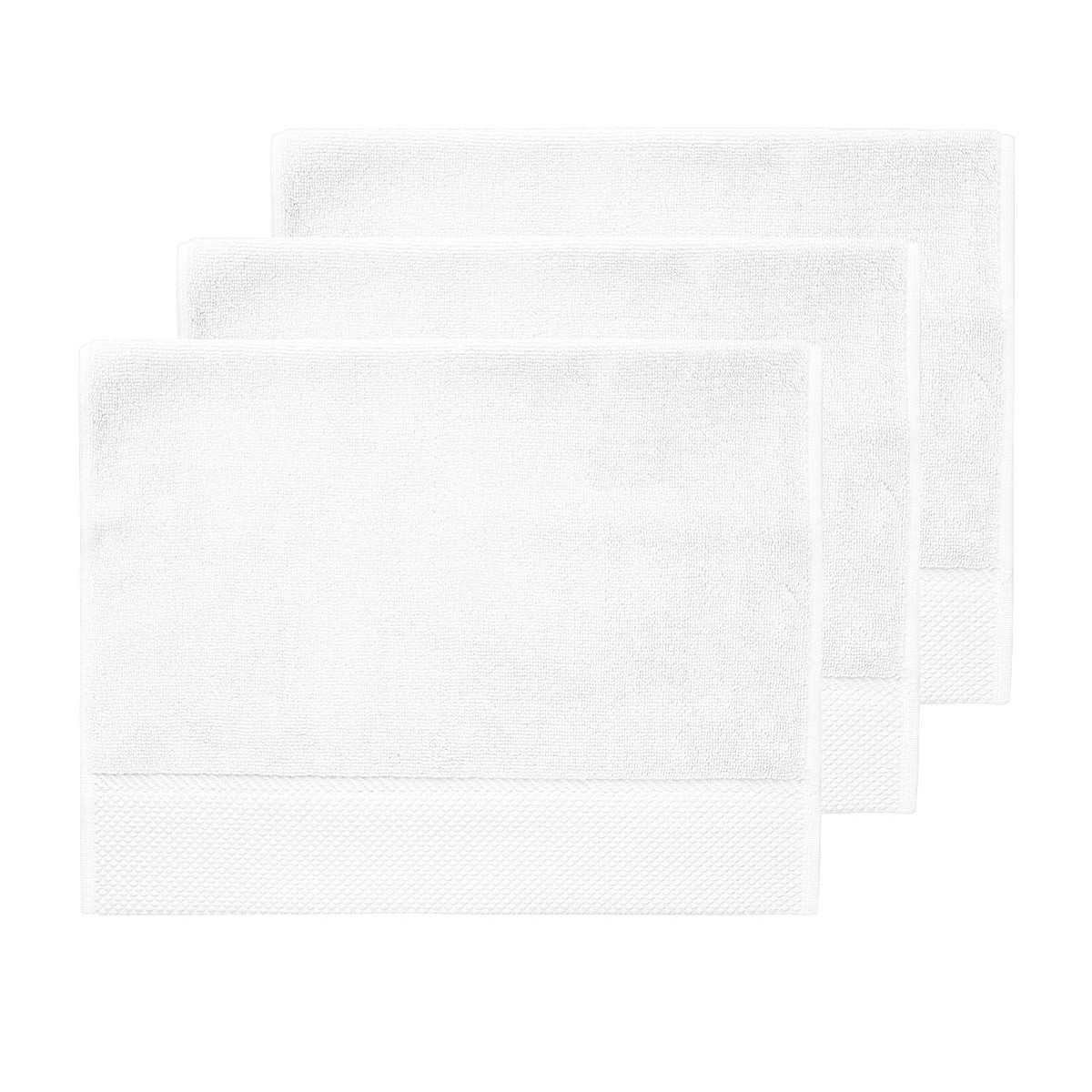 3 grandes serviettes d'invité zéro twist 560g Blanc 40x60 cm