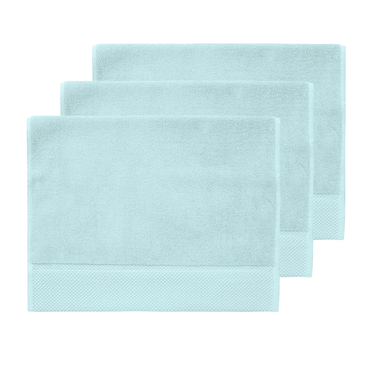 3 grandes serviettes d'invité zéro twist 560g Bleu Arctic 40x60 cm