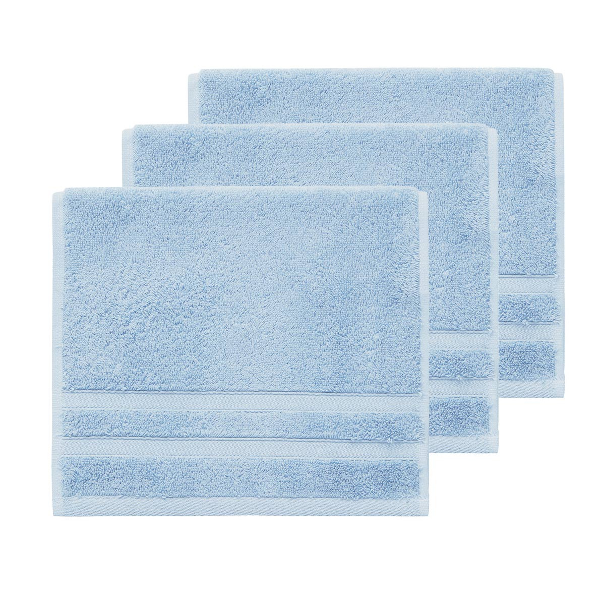 Lot de 3 serviettes invité 600gr/m² Azur 30x50 cm Lot de 3 serviettes invité 600gr/m² Azur 30x50 cm